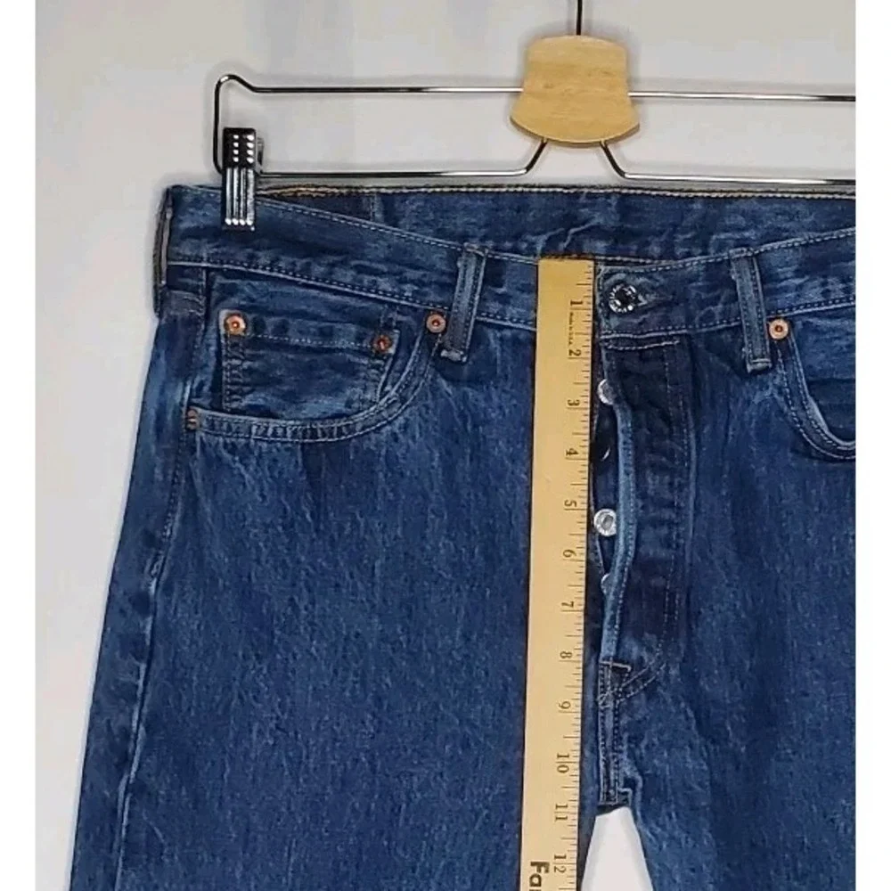 Levis Strauss 501 Jeans Mens 34X28 Blue Cotton Denim Button-Fly‎